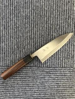 仙助 出刃包丁 150mm 紫檀丸柄 安来鋼青紙2号 越前打